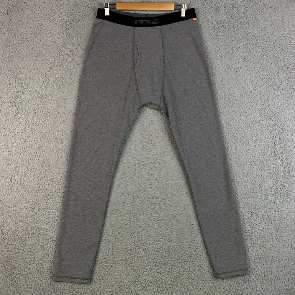 Omni-Wool Base Layer Pants Men's XL Gray Thermal Wool Blend Leggings Long John